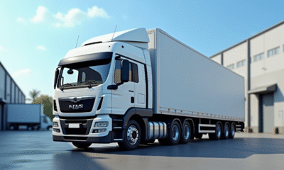 Camion utilitaire 19 tonnes à l'extérieur en journée