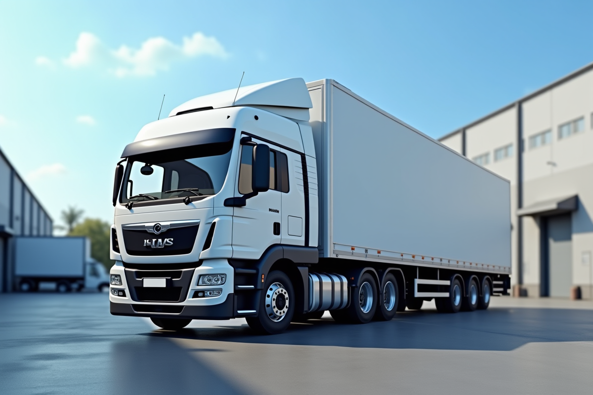 Camion utilitaire 19 tonnes à l'extérieur en journée