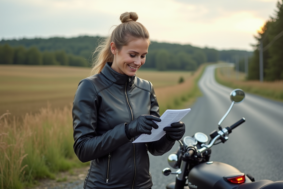 Femme vérifie ses papiers d