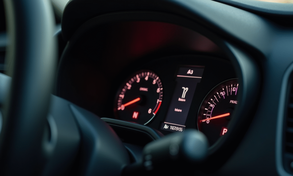 Tableau de bord de voiture avec voyant pression pneus