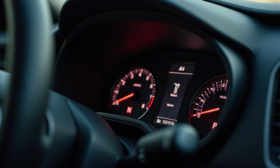 Tableau de bord de voiture avec voyant pression pneus