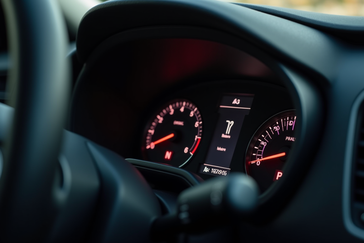 Tableau de bord de voiture avec voyant pression pneus
